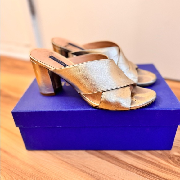 Stuart Weitzman Galene Sandal Platino - Picture 1 of 2